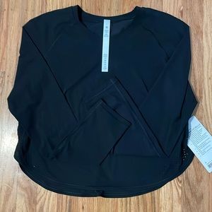 Brand new lululemon black long sleeve crew neck up run long sleeve size 6